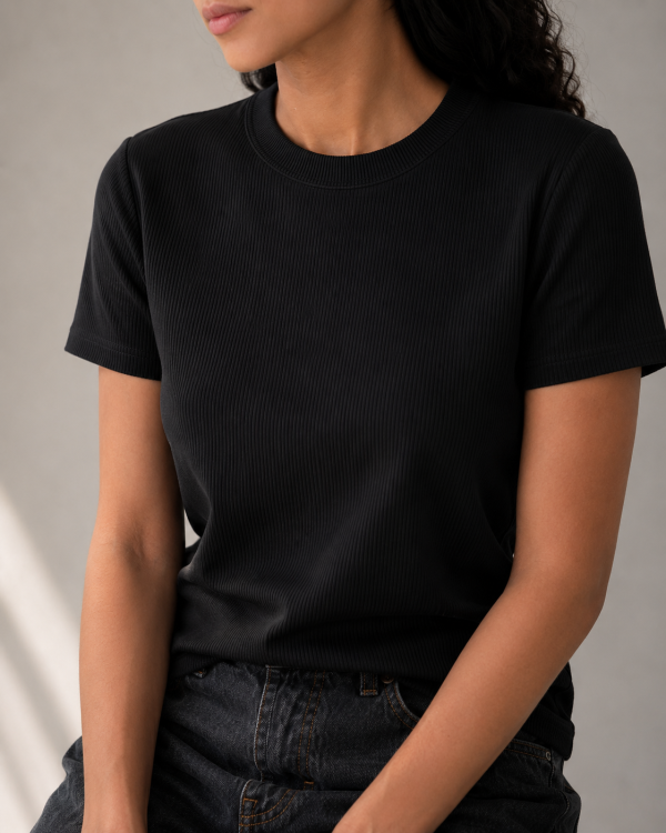 Ribbed Top-Black