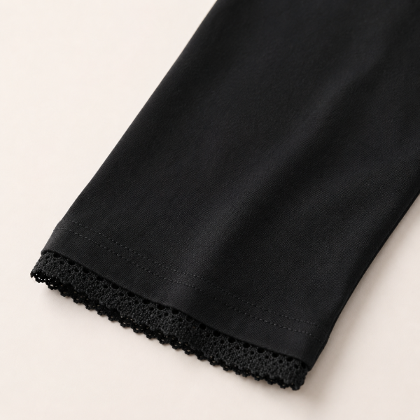 The  guipure lace Long Sleeve-black