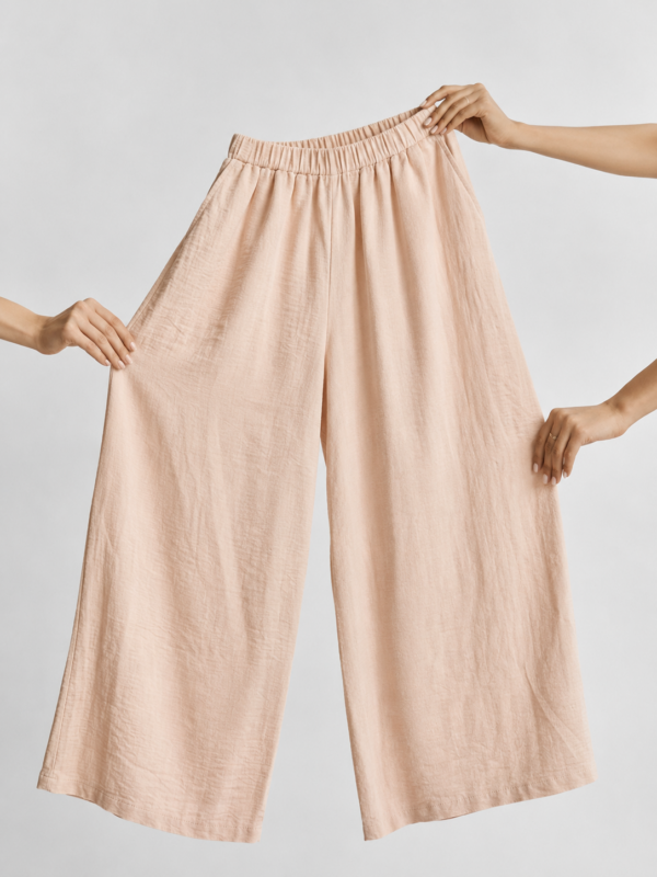 peach linen pants