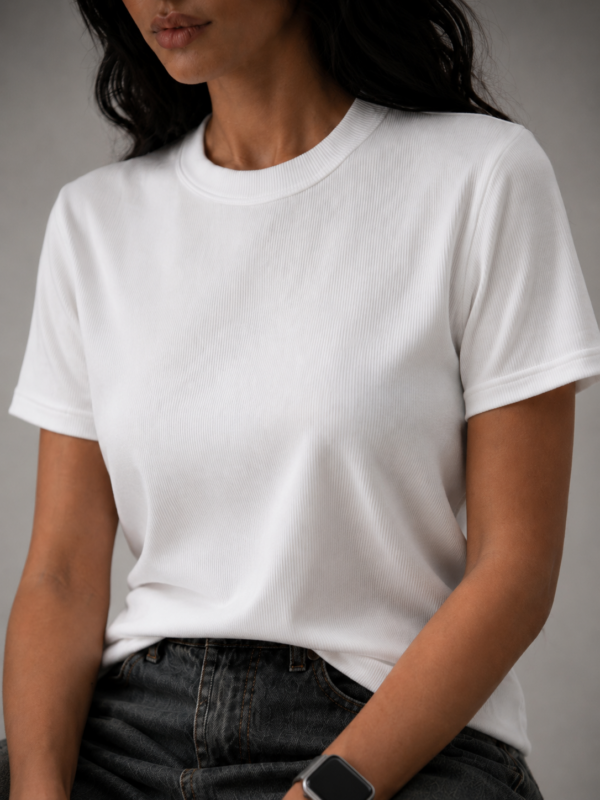 Ribbed Top-White